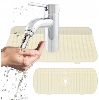 Organizace kuchyně SILIKONOVÁ PODLOŽKA POD KOHOUTEK DŘEZU KUCHYŇSKÉHO ODKAPÁVAČ BÉŽOVÁ