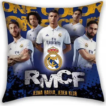Polštář Real Madrid FC Polštářek Real Madrid FC, Ronaldo a tým, 40x40 cm