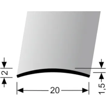 přechodová lišta Přechodová lišta úzká 20 mm Barva: imitace nerezi kartáč F2G, Délka: 2,7 m