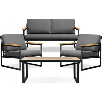 Zahradní sestava Sada zahradního nábytku kovová Konsimo černá 4 ks