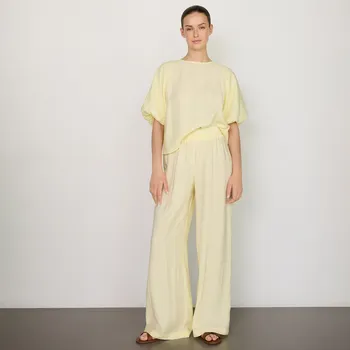 Dámské kalhoty Reserved - Volné kalhoty s modalem - světle žlutá - 454FM-10X - 454FM-10X-XL