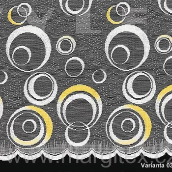 Záclona Tylex záclona Kruh žllutý v.60 cm (Záclona v metráži)