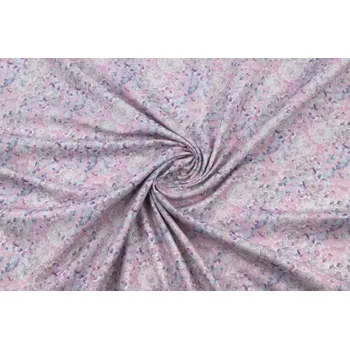 Popelín fialovo-růžový akvarelový vzor