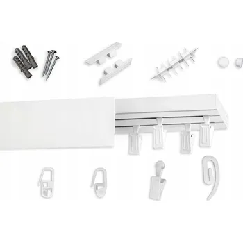 Garnýž Garnýž dvojitá PVC lišta stropní 160 cm s krytem