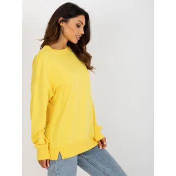 Dámská mikina Žlutá volná mikina bez kapuce s kulatým výstřihem MA-