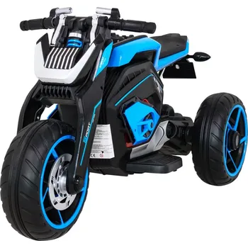 Dětské vozidlo Dětská elektrická motorka future, modrá, s audio panelem a koly eva