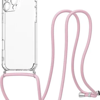 Pouzdro na mobilní telefon AlzaGuard Luxe Lanyard Case pro iPhone 16 Pro Max růžový