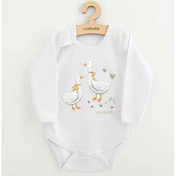 Kojenecký body Dětské body s potiskem New Baby Husičky, vel. 74 (6-9m)