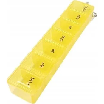 Dávkovač léků TÝDENNÍ DÁVKOVAČ LÉKŮ, PLASTOVÝ ORGANIZÉR SE 7 PŘIHRÁDKAMI, ŽLUTÝ