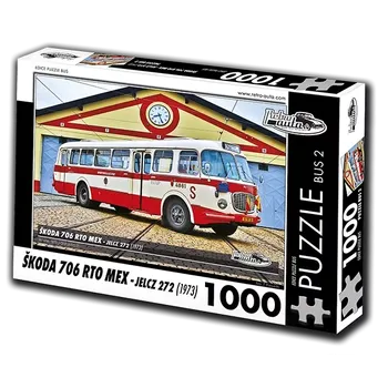 Puzzle Puzzle RETRO-AUTA Škoda 706 RTO MEX – autobus, 1000 dílků