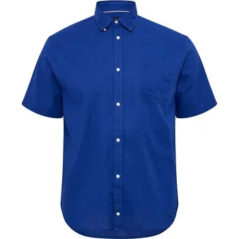 Pánská košile lněná 51106 NORTH modrá krátký rukáv 3XL - 8XL NORTH ODE-NO-51106-0570 - 7XL