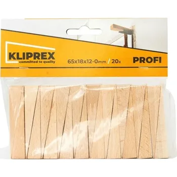 Lobster Kliprex dřevěné klínky 65 x 18 x 12-0 mm 20 ks
