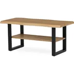 Stůl konferenční, 120x60x55 cm, MDF deska, dekor divoký dub, kov, police, černý lak