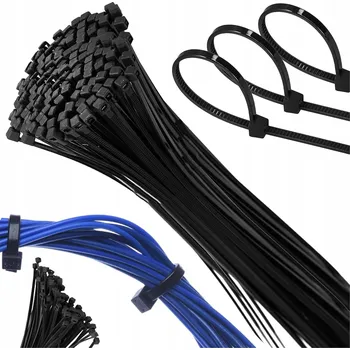 Stahovací páska STAHOVACÍ PÁSKY stahovací pásky kabelové černé zip pásky 3,6x200mm 100 ks