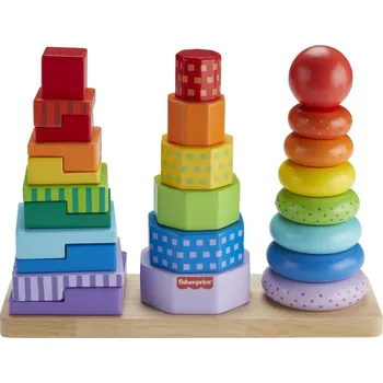 Hračka pro nejmenší Mattel Fisher-Price DŘEVĚNÁ VĚŽ TVARY