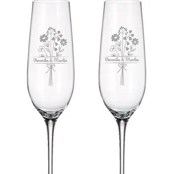 Sklenice Dekorant Svatební sklenice na šampaňské LUČNÍ KVÍTÍ 270 ml 2KS