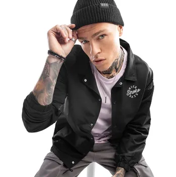 SIROKO Pánská bunda coach Black Moon Černá M BÍLÁ|ČERNÁ