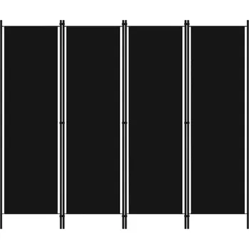 Paraván Paraván 4-panelový, černý, 200 x 180 cm