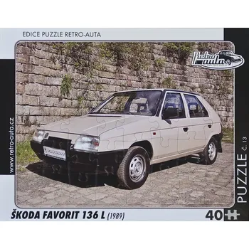Puzzle Retro-Auta č. 13 ŠKODA FAVORIT 136 L 1989 40 dílků