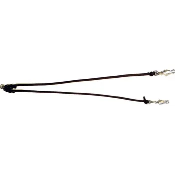 Vodítko pro psa Zubíček rozdvojka pro dva psy z kulaté kůže Barva kůže: Hnědá