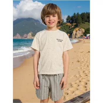 Dětská móda Sinsay - Tričko s krátkým rukávem - béžová - 777EF-02X - 777EF-02X-122