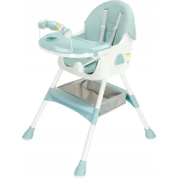 Jídelní židlička pro děti 3v1 s tácem, stolečkem a bezpečnostními pásy zelená