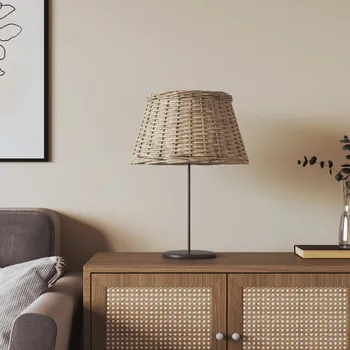 Stojací lampa ZBXL Stínidlo lampy hnědé Ø 50 x 30 cm proutěné