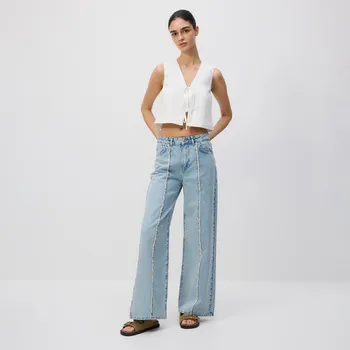 Reserved - Džíny straight s prošíváním - modrá - 896GM-55J - 896GM-55J-40