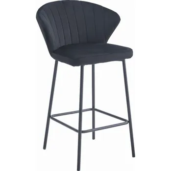 Barová židle GATTA sametová černá (černé nohy)