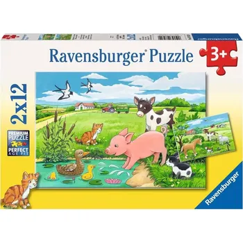 Puzzle Ravensburger Domácí zvířátka 2 x 12 dílků