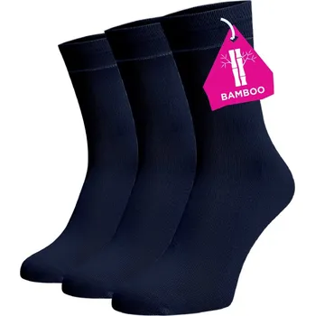 Dámské ponožky Zvýhodněný set 3 párů bambusových vysokých ponožek - modrá Viskoza (Bambus) 35-38