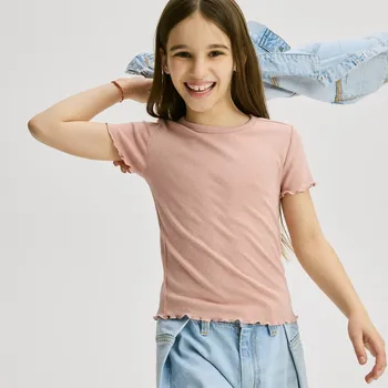 Reserved - Ažurové tričko - pastelově růžová - 319DB-03X - 319DB-03X-164