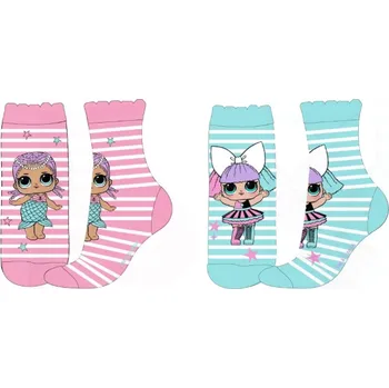 Eplusm Ponožky L.O.L. s proužky 1 panenka Barva: Modrá, Velikost: 31/34