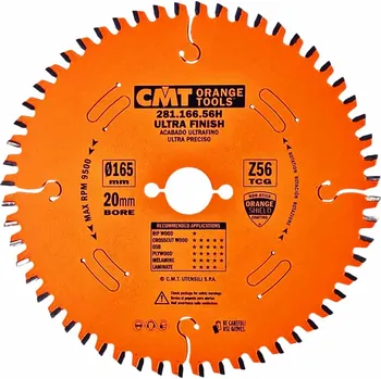 Pilový kotouč CMT XTreme pilový kotouč na lamino a DTD/D165x2,2 d20 Z56 HW