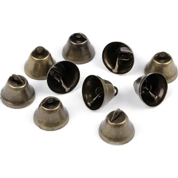 Vánoční dekorace Kovový zvoneček Ø26 mm - staromosaz (10 ks)