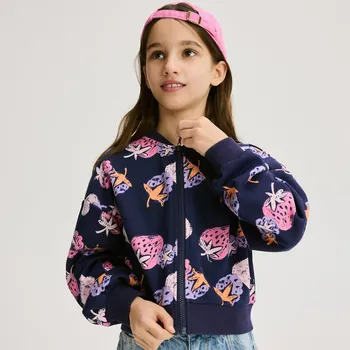 Dívčí mikina Reserved - Vzorovaná mikina bomber - tmavomodrá - 553DB-59X - 553DB-59X-146