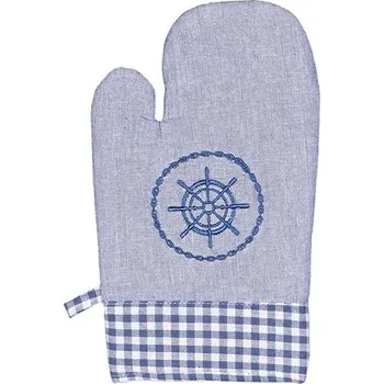 Forbyt Kuchyňská chňapka Káro a kruh modrá 1 ks 18 × 28 cm