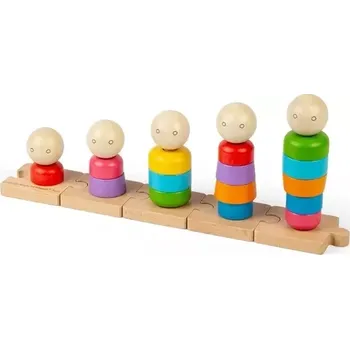 Hračka Duhová nasazovací rodina z dřeva BIGJIGS TOYS