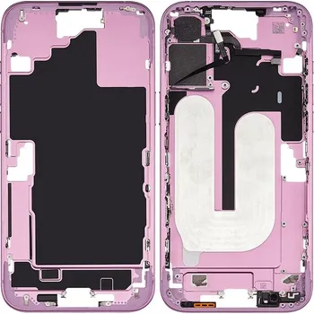 Středový rám iPhone 16 Plus růžový + boční tlačítka IPH0890