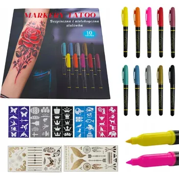 Tetování Tetování pro děti, omyvatelné tetování pro děti, šablony + 10x Fixy