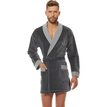 Pánský velurový župan LL.1006 grafitová L 0