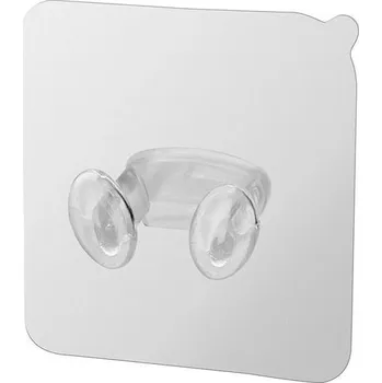 Věšák Samolepicí věšák s háčky, bílý, transparentní, nástěnný držák