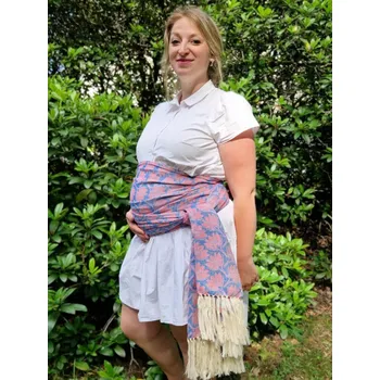 Těhotenský podpůrný pás Rhododendrons Samba - rebozo Délka: 2,8 m, Zakončení: Třásně