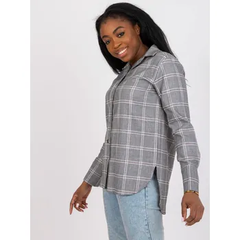 Šedá kostkovaná košile LK-