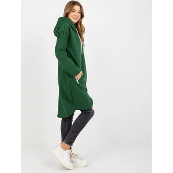 Dámská mikina Tmavě zelená dlouhá mikina s kapucí RV-