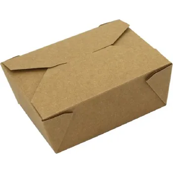 Jednorázové nádobí Papírový FOOD BOX nepromastitelný kraft 110x89x64mm / 48620