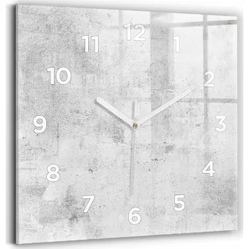 Hodiny Skleněné Hodiny s potiskem Moderní Nástěnné Hodiny Betonová zeď 30x30