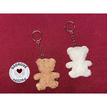 HandMade by VeJa Přívěšek na klíče - látkový chlupatý medvěd