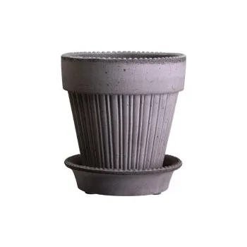 Květináč Květináč Simona s podmiskou Raw Grey 16 cm