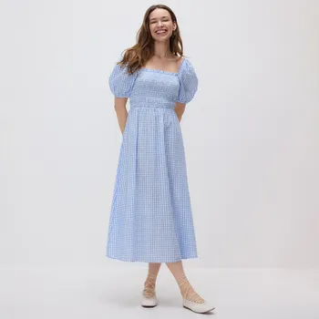 Dámské šaty Reserved - Kostkované šaty - modrá - WP896-55X - WP896-55X-XS